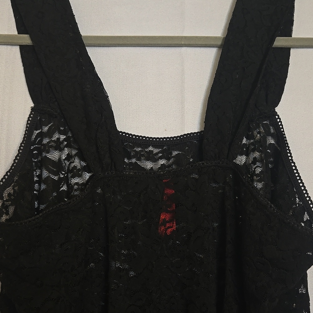 Womens Ruby Ribbon Black Lace Tank Cami Sz XL - Picture 6 of 8